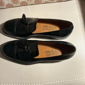 Ferraro black tassel loafers